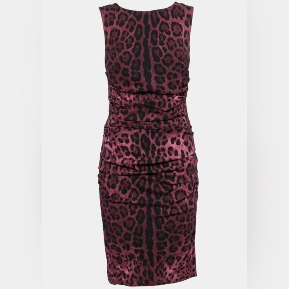 Dolce & Gabbana Animal Print Silk Sleeveless Dress, size 40 (US 4)